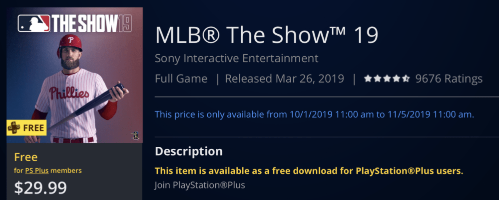 Gravere kaos Fysik MLB The Show 19 Free For PlayStation Plus Subscribers - This Ends Tomorrow,  November 5 at 11:00 AM - Operation Sports