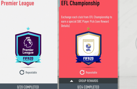 EFL League Championship SBC challenges