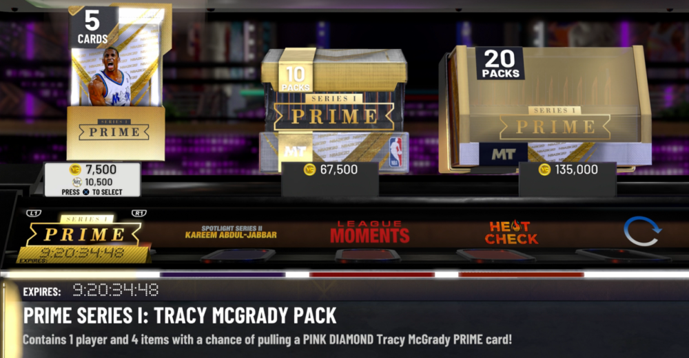 tracy mcgrady prime series packs