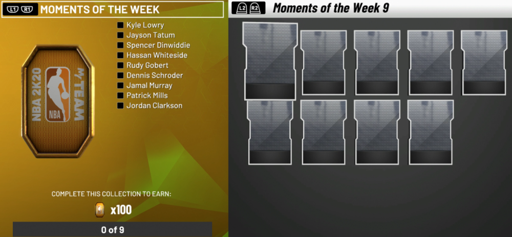 moments of week 9 myteam collection