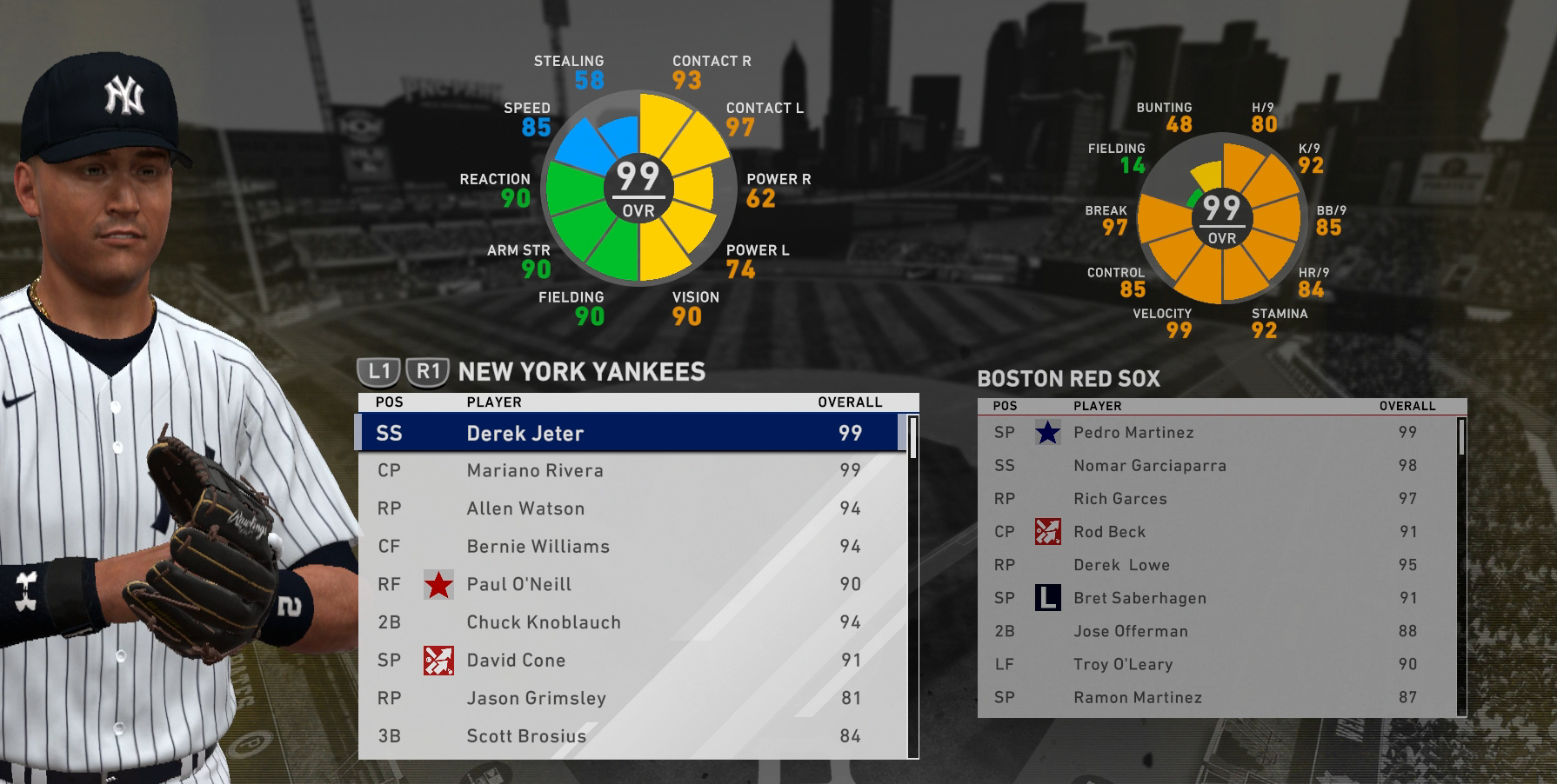 mlb the show 20 yankees roster