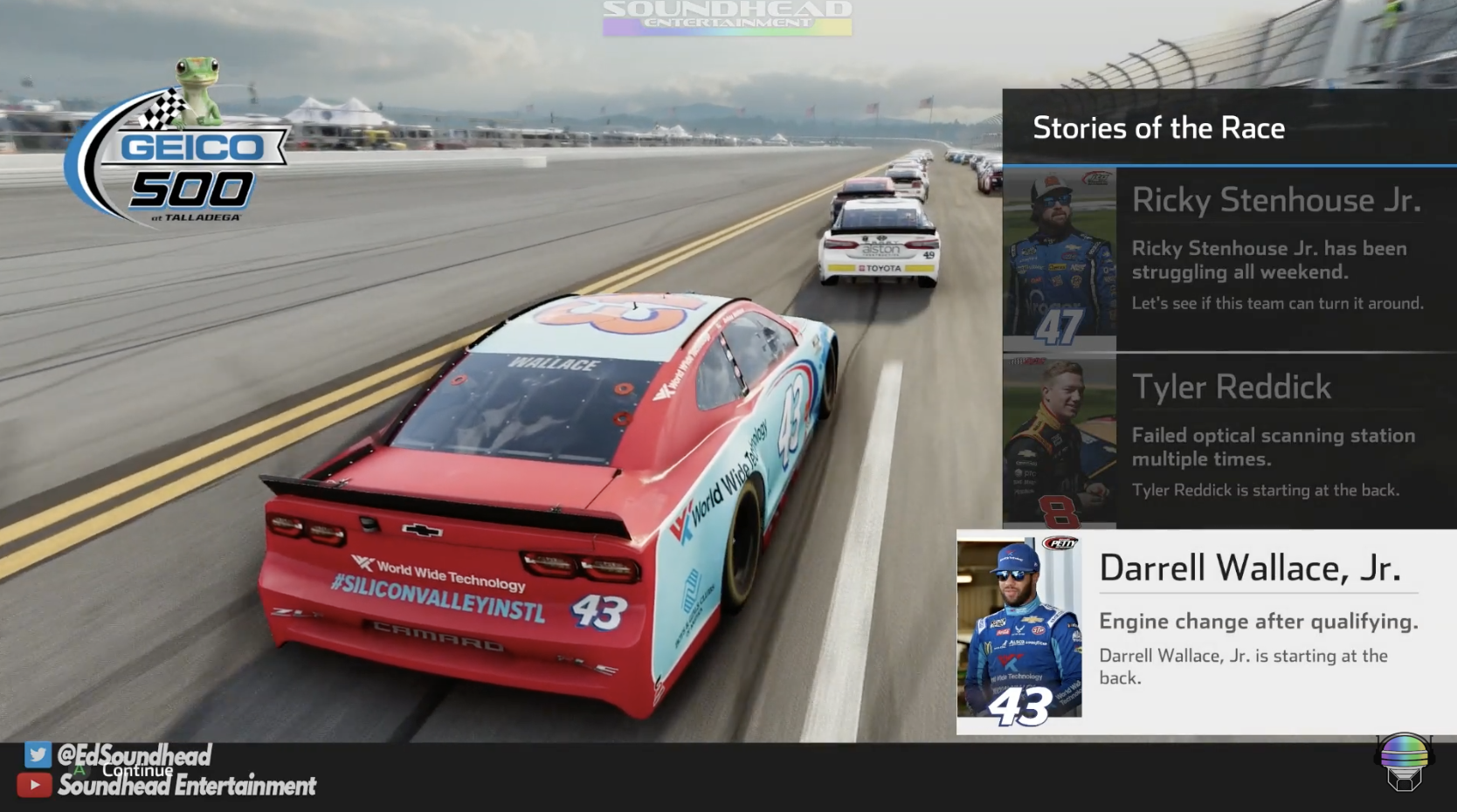 NASCAR Heat 5 Gameplay Video - Menus, Modes, Custom Options, Camera Views and Race at Talladega