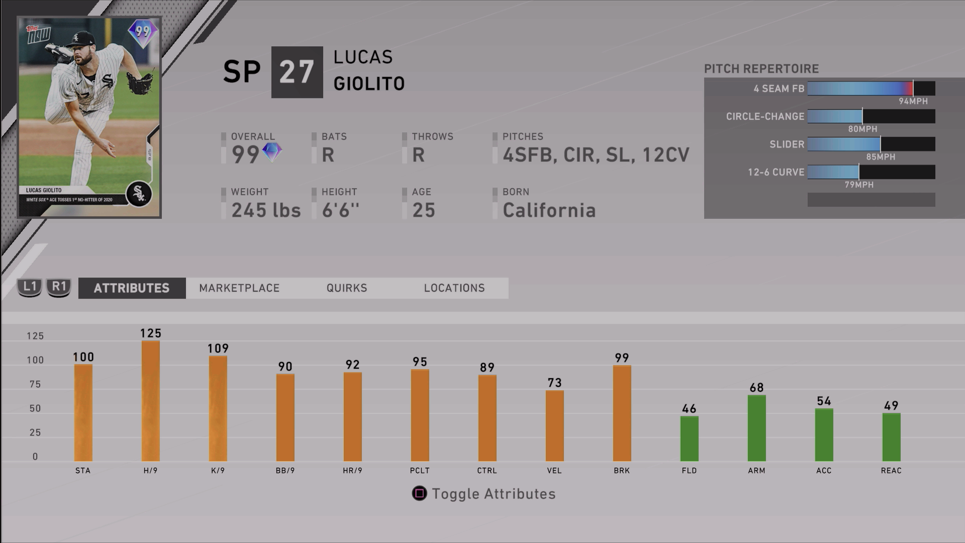 Lucas Giolito - 2023 MLB TOPPS NOW® Card 608 - PR: 265