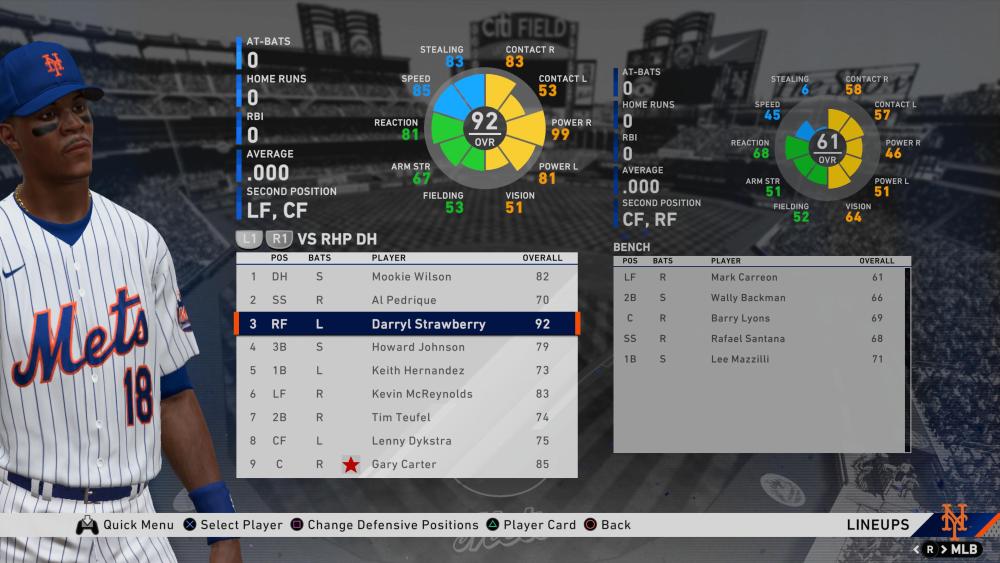 MLB The Show classic roster Strawberry