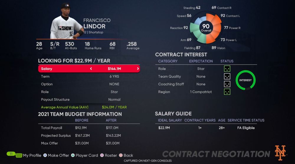mlb the show 21 contract logic
