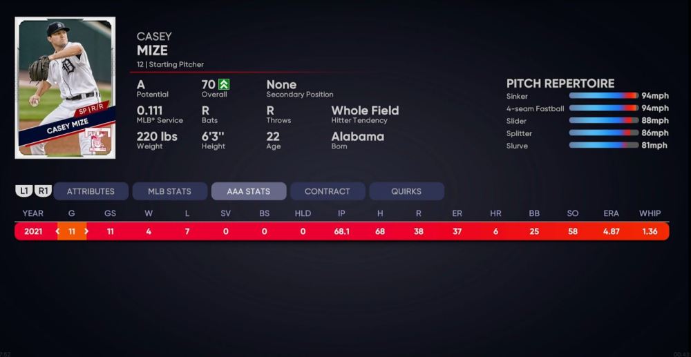 minor league stats mlb the show 21 franchise mode