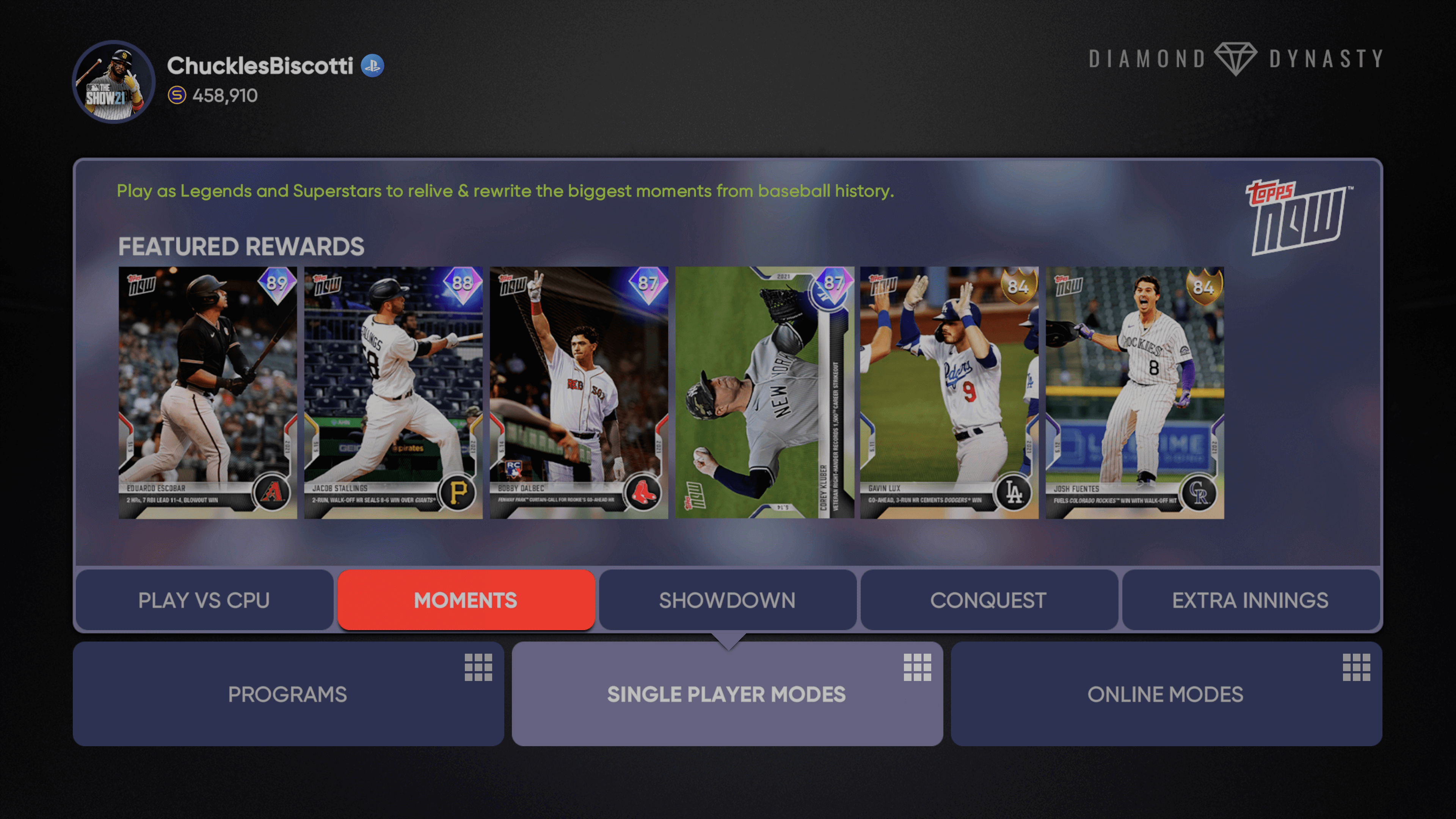 UPDATED* MLB The Show 22: Diamond Dynasty Topps Now cards & Bosses Band  Event