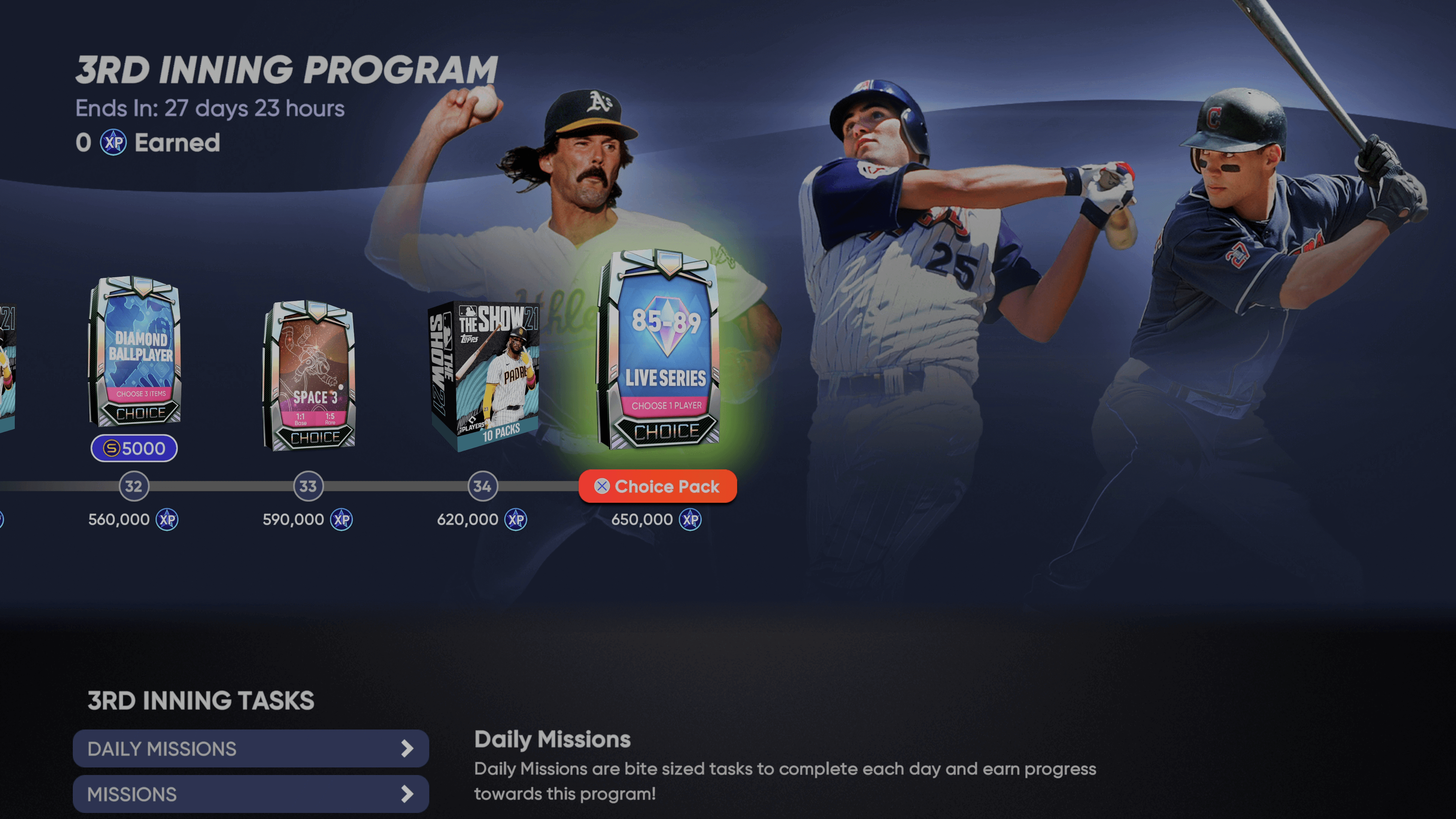 Earn the NEW 3rd Inning Program Bosses in MLB The Show 21!  The 3rd Inning  Program has begun! Earn New Legend 💎Troy Glaus, 💎Grady Sizemore, or  💎Dennis Eckersley! Read through all