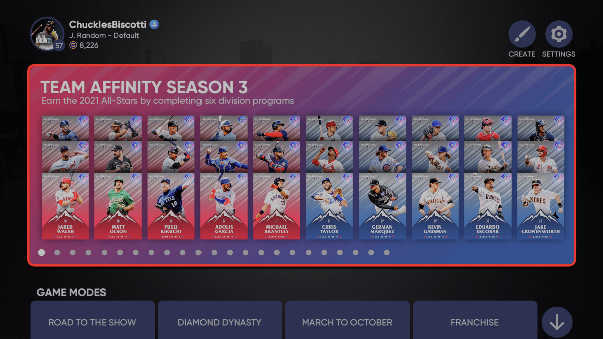 Team Affinity Season 3 MLB The Show 21