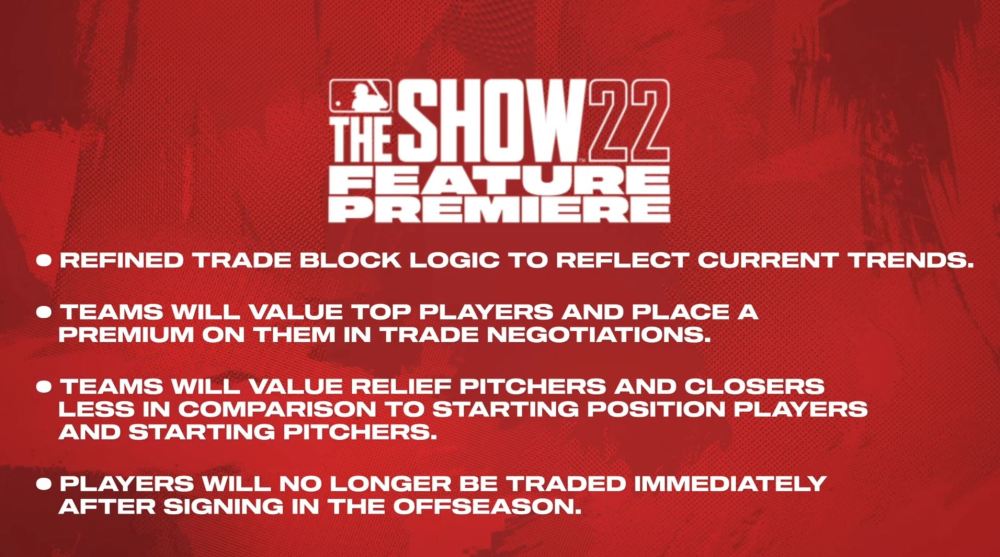 MLB The Show 22 franchise mode