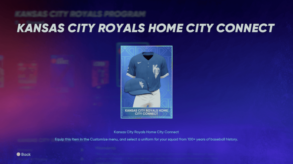 Kansas City Royals Nike Connect Uniform