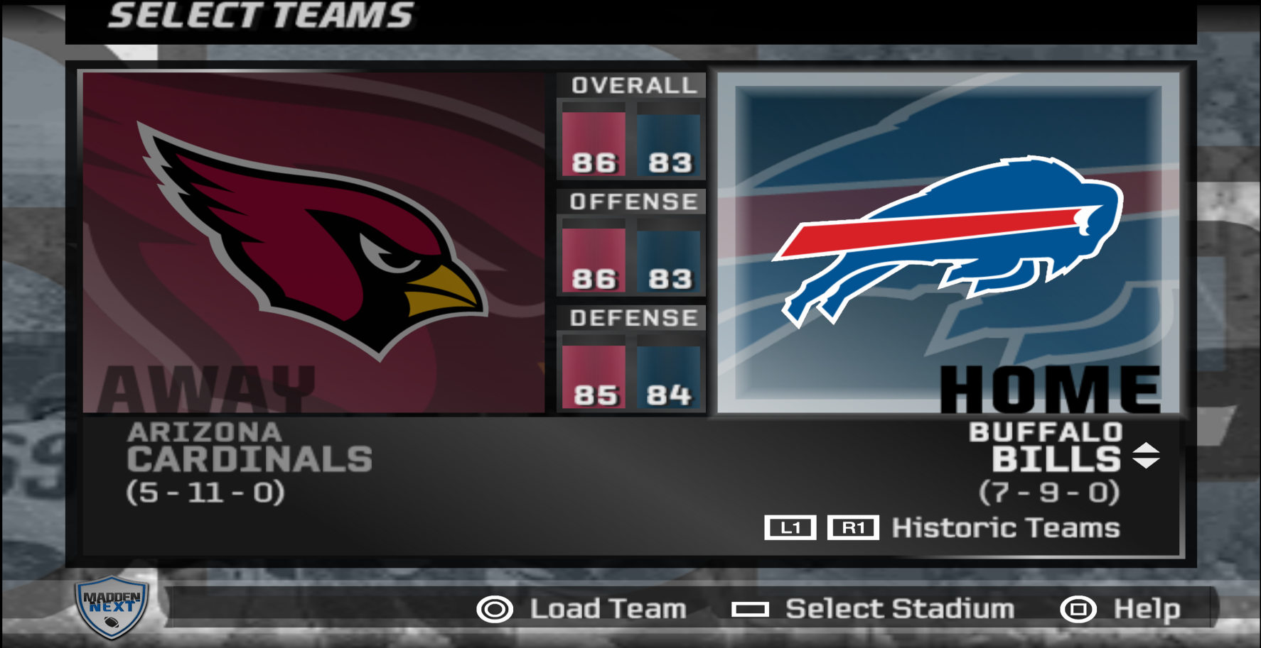 Madden 08 team intro screen 
