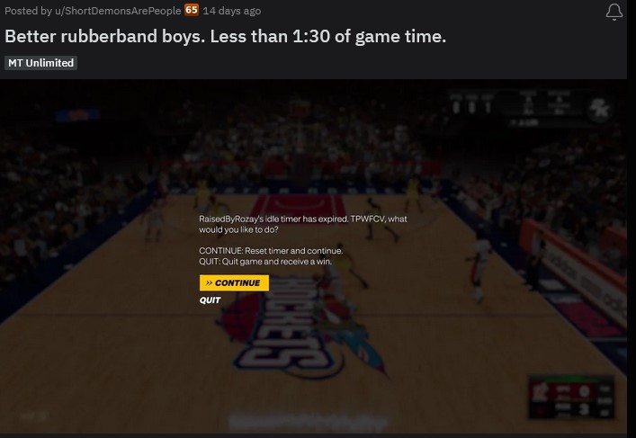 NBA 2K23 rubber band