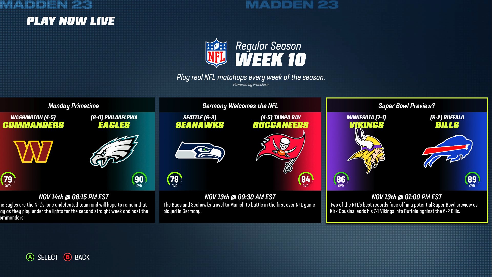 madden 23 play now live update