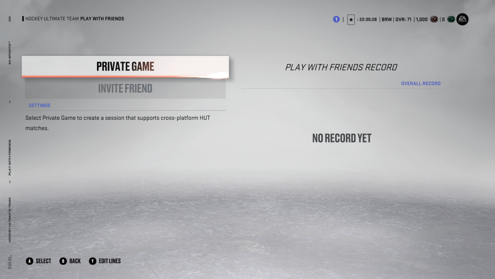 NHL 23 Private Game