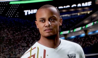 Vincent Kompany standing in a stadium in EA FC 24.