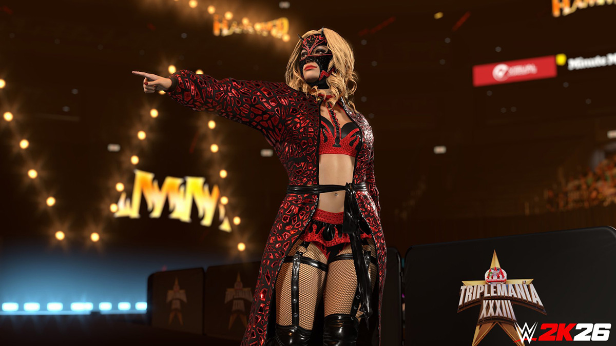 Lady Flammer, as seen in WWE 2K26.